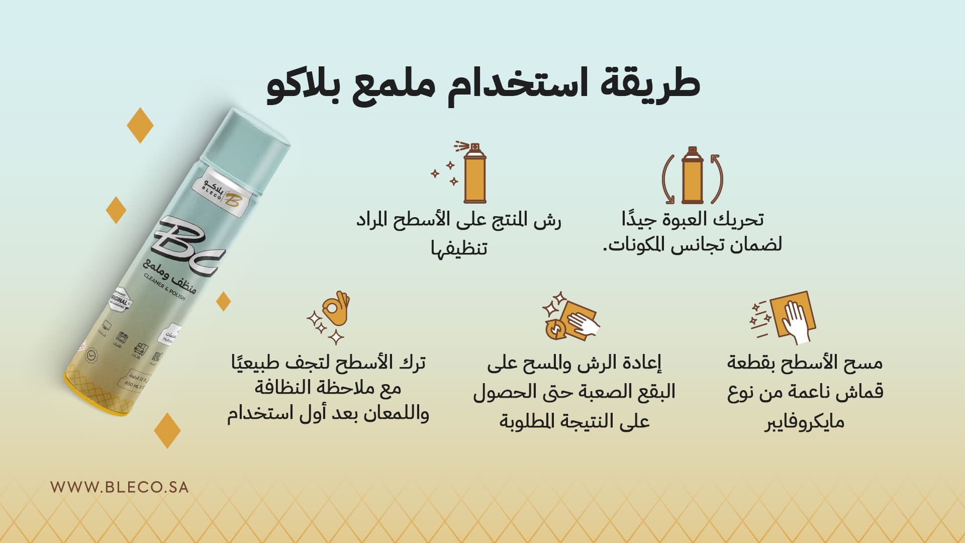 طريقة استخدام ملمع بلاكو لتنظيف داخلية وديكورات السيارة